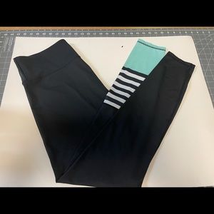 Zyia light and tight one leg stripe leggings